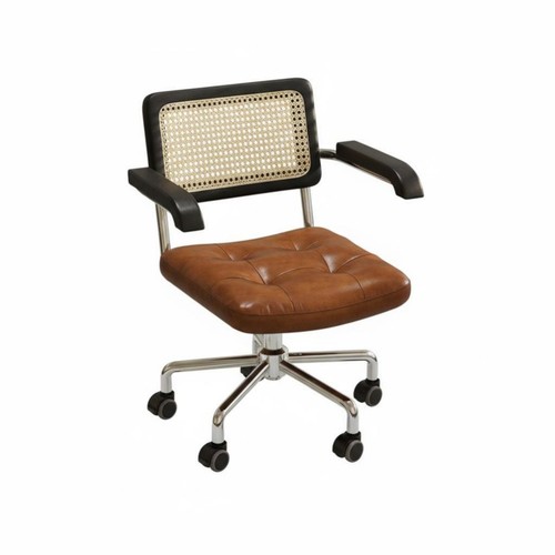 Rattan back swivel chair - rattan,