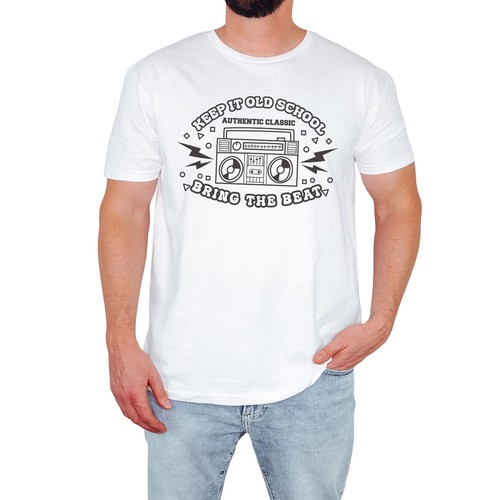Retro boombox mens shirt - boombox, t-shirt