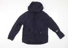 G-Star Raw Men’s Blue Cotton Parka Jacket Hooded Size M