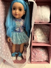 Designafriend Doll Luna Turquoise hair with Accessories New In Box