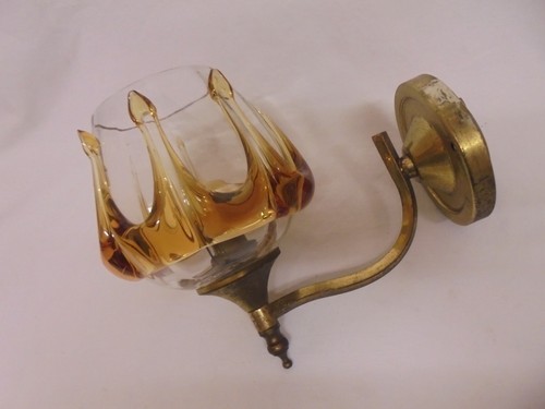 Vintage murano amber drip - amber,