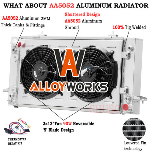 Row radiator shroud fan for - radiator, shroud+fan