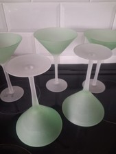 5 x Vintage Pale Green Frosted