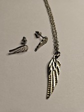 Silver Fairy Wings matching  Stud Earrings Y2K pixie angel Jewellery 