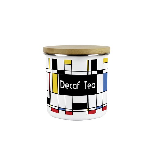 Retro decaf tea canister - retro, art
