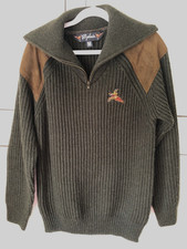 RYDALE DANBY chunky shooting half zip sweater M pheasant dark green hardly worn
