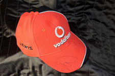 2010 Official Vodafone McLaren Team Cap Hand Signed by Lewis Hamilton and Jensen