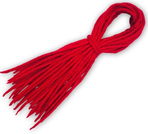 Handmade red wool dreadlocks - handmade,