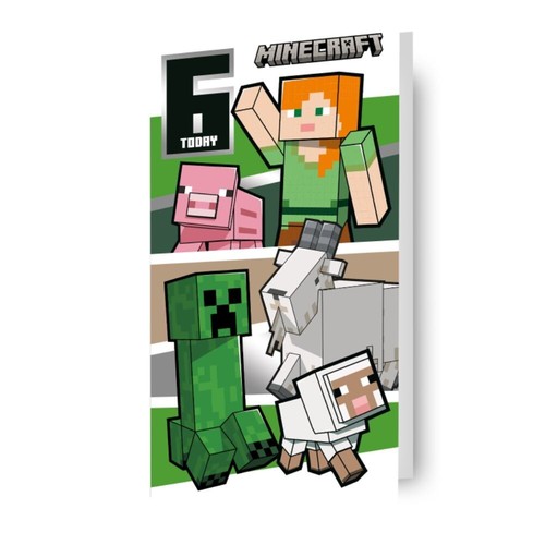 6th birthday card - card, minecraft