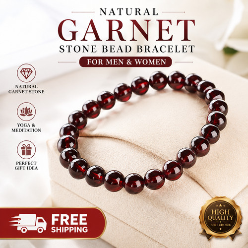 Natural garnet stone beaded - natural,