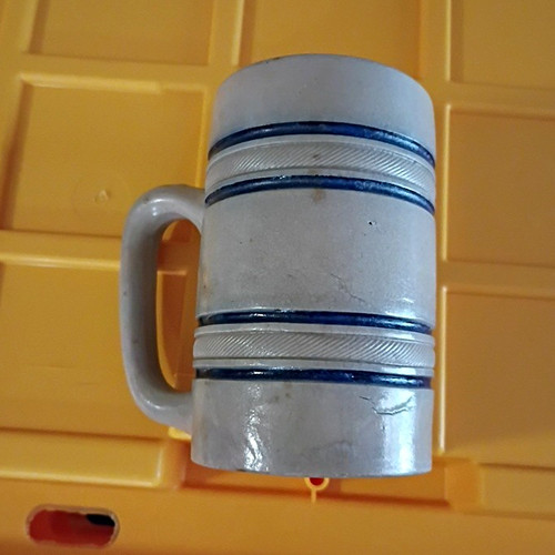 White blue striped ceramic - striped,