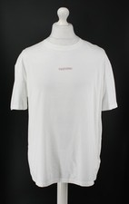 VALENTINO MENS T-SHIRT CREW NECK TEE RED LOGO 40 / XXL WHITE RRP £425 AD