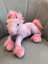 WOOLBRO Pink & Purple Unicorn Pony Horse SOFT TOY PLUSH TEDDY 12” I Love You