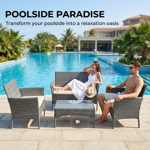 Grey rattan outdoor - outdoor, furniture