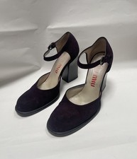 Miu Miu Vintage Suede Purple High Heel Shoes Pumps 