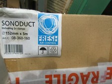 152 mm X 5 mtr ALUMINIUM SONODUCT BY FRESH AIR CONTROL (including two clamps). E