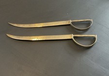 Two Decorative Indian Brass Hand Etched Cutlass Letter Openers