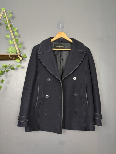 Jaeger navy blue pure wool - navy, pea