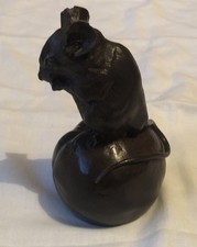 Heredities Cold Cast Bronze Mouse Sitting on Apple Figurine 4.5” Tall Figurine