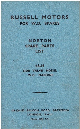 Norton model 16h 490cc - 16h,