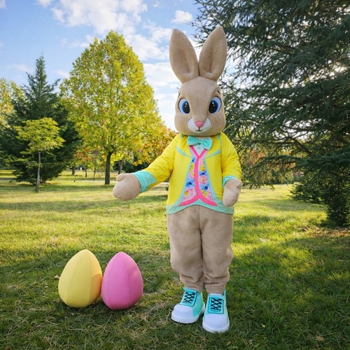 Beige easter bunny mascot - easter,
