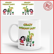 Crazy Vegan Lady, Funny Novelty 11oz Tea/Coffee Mug, birthday, Gift, Christmas 