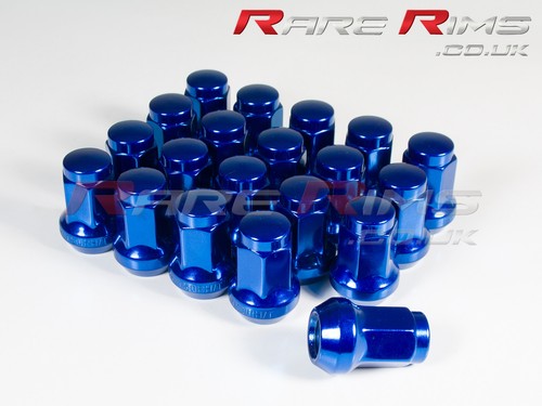Blue hex wheel nuts - 20,