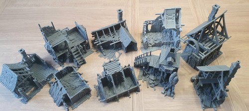 Medieval town ruins 28mm - medieval,