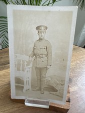 Military WW1 Vintage RP Postcard Soldier Portrait Uniform Photo