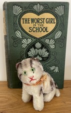 Antique Vintage Steiff US Zone Tabby Cat Soft Toy Bear Pal W/ Button C.1947-1953