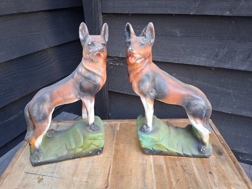 Pair 1930s chalkware - pair,