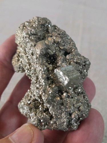 Iron pyrite crystal cluster - iron,