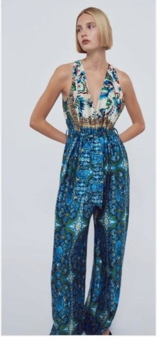 Zara combined printed jumpsuit - printed,