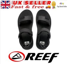 Reef Mens Flip Flops Summer Sandals Fanning Baja Black/Silver Thongs Beach  BNWT