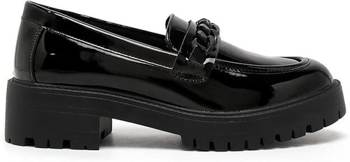 Girls black patent - black, school