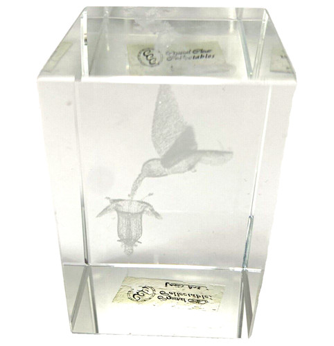 Vtg crystal clear hummingbird - clear,