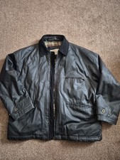 mens Baracuta waterproof XL jacket ,leather look   cord collar   , lined.