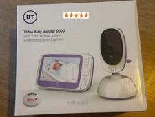 BT 6000 Digital VIDEO BABY MONITOR 5" COLOUR LCD Screen ZOOM PAN TILT Camera,