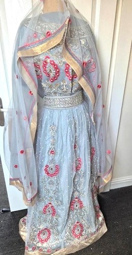 Unstitched bridal lengha - unstitched, 4