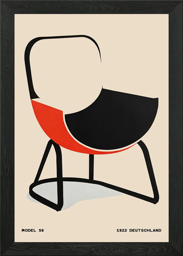 Chair bauhaus poster framed - bauhaus,