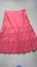 monsoon skirt 18, cerise pink linen
