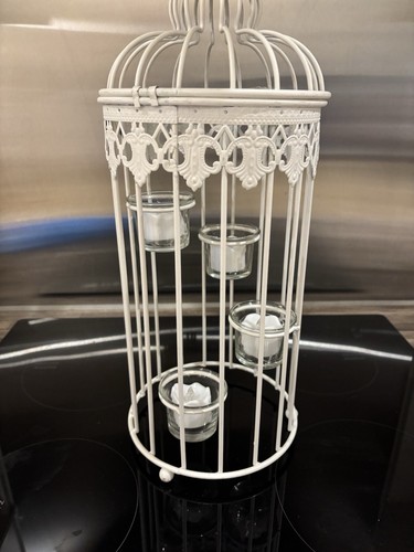 White metal birdcage - metal,