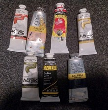 ARTISTS ACRYLIC PAINTS. JOB LOT. 7 TUBES. WINDSOR & NEWTON.