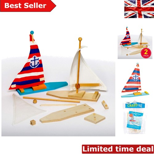 Pack kids wooden sailboat - of,