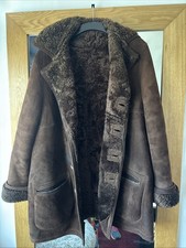 Sheepskin Leather Coat Jacket Vintage Size L by Selkirk Tanneries Made In UK
