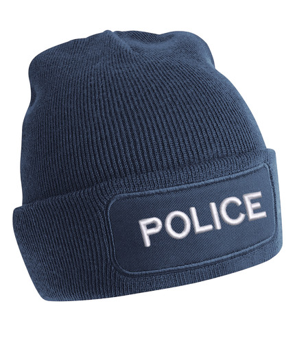 Police embroidered beanie