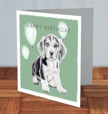 Beagle puppy dog Birthday card