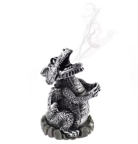 Silver smoking dragon cone - silver,