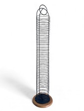Metal Spiral Wire Audio CD Storage Tower Rack | Stores 50 CDs | Free Standing