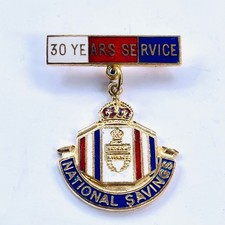 National Savings Badge 30 Years Service Enamelled and Gilded Brass